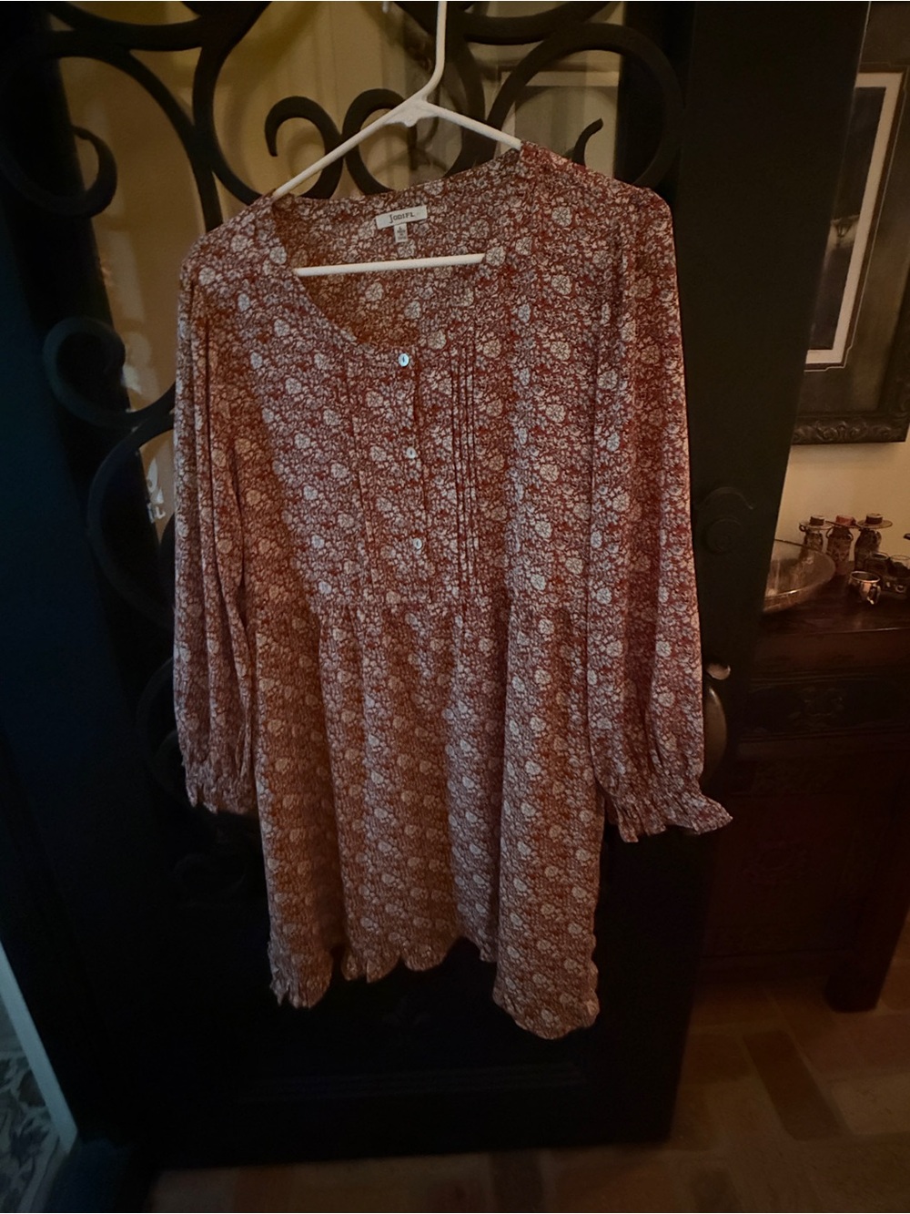 Jodifl Women’s Floral Peasant Dress - Rust Floral
